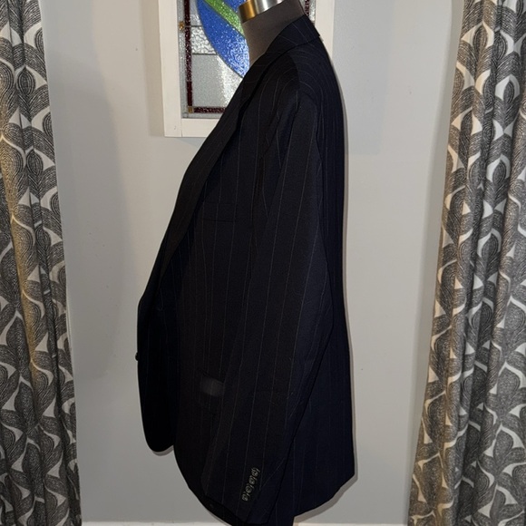 Polo University Club by Ralph Lauren Navy Pin Striped Wool Blazer - Picture 3 of 8